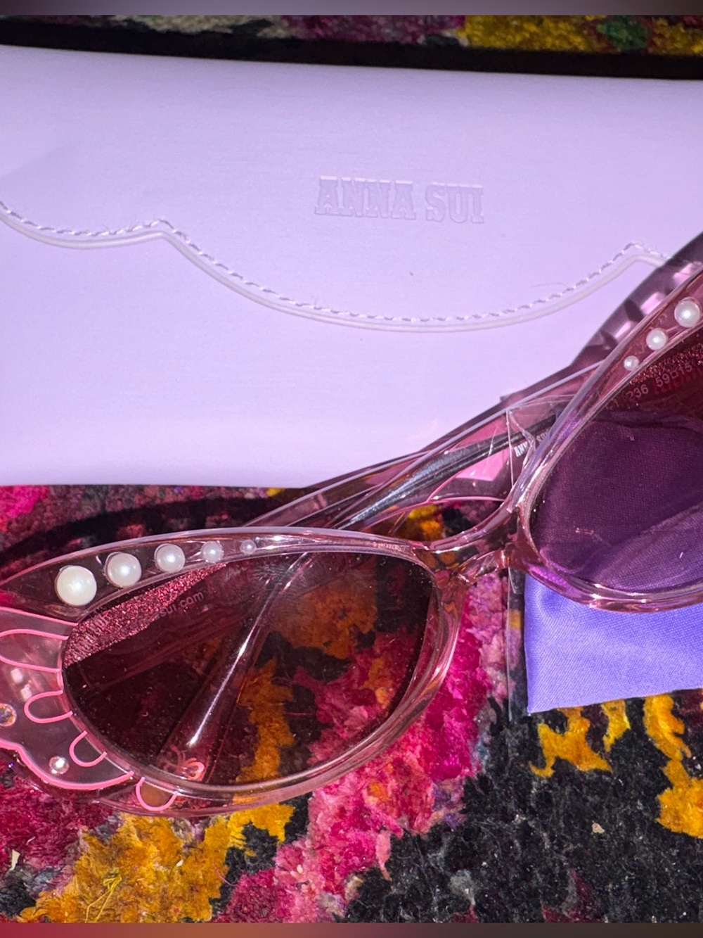 Free People Anna Sui Pearl Wing Oversized Sunglasses